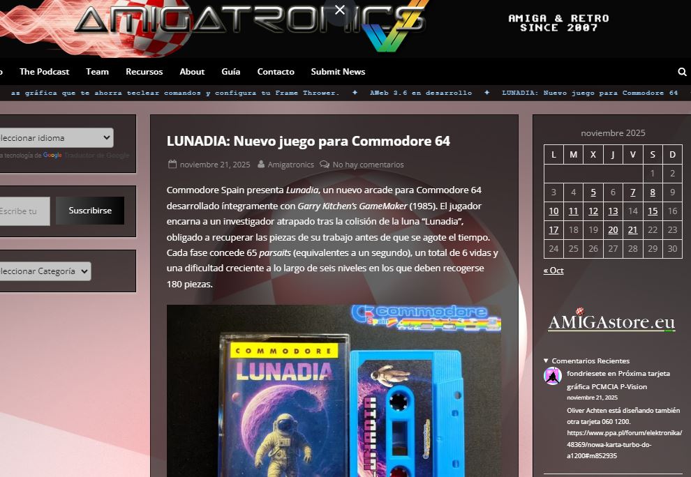 CommodoreSpain's tweet image. Nuestros amigos de @aMiGaTrOnIcS  también se hacen eco de la noticia de #Lunadia . Gracias 😊
amigatronics.com/2025/11/21/lun…