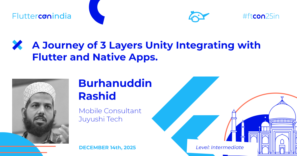 FlutterconWorld's tweet image. Join us for a must-see session with @burhanrashid52 at #ftconin25 🚀

In this #FlutterDev talk, you&apos;ll go behind the scenes of adding a Unity anime character to a complex #Flutter app across multiple platforms. Secure your spot today! india.fluttercon.dev/speakers/burha…