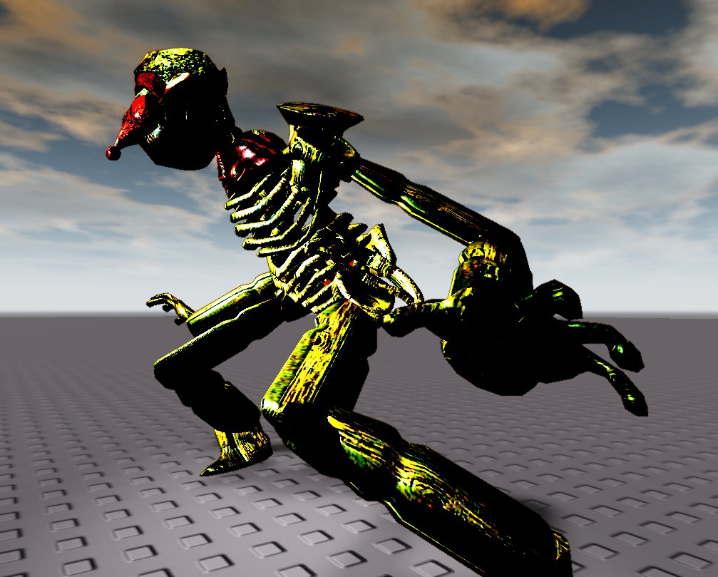 birchsearch's tweet image. wanted to make an infected/roamer design for if i ever got to create a horror-ish zombie survival game, turned out p nifty i think! :D
inspired by @y_llowfang&apos;s creature design posts and one of @PlasticSklyFish&apos;s games i&apos;m helping develop for! 

#robloxstudio #robloxbuild #roblox