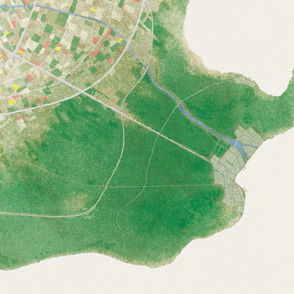 SHIBATA_Mami's tweet image. 干拓の島 / Reclaimed Island
海を締め切って陸に替えた島

個展「島を石の作法で描いてみる」より