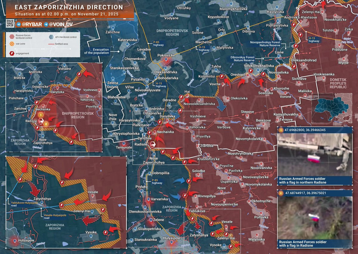 #Ucraina #Zelensky #Kiev #Russia #Putin 

Il crollo del fronte nell'Oblast di #Zaporizhia costringe la Ukro Wehrmacht a ridispiegare urgentemente unità da altri settori già in sofferenza.
Radostnoye e Nechayevka sono sotto controllo russo. Scontri in corso a Novi Zaporozhye.