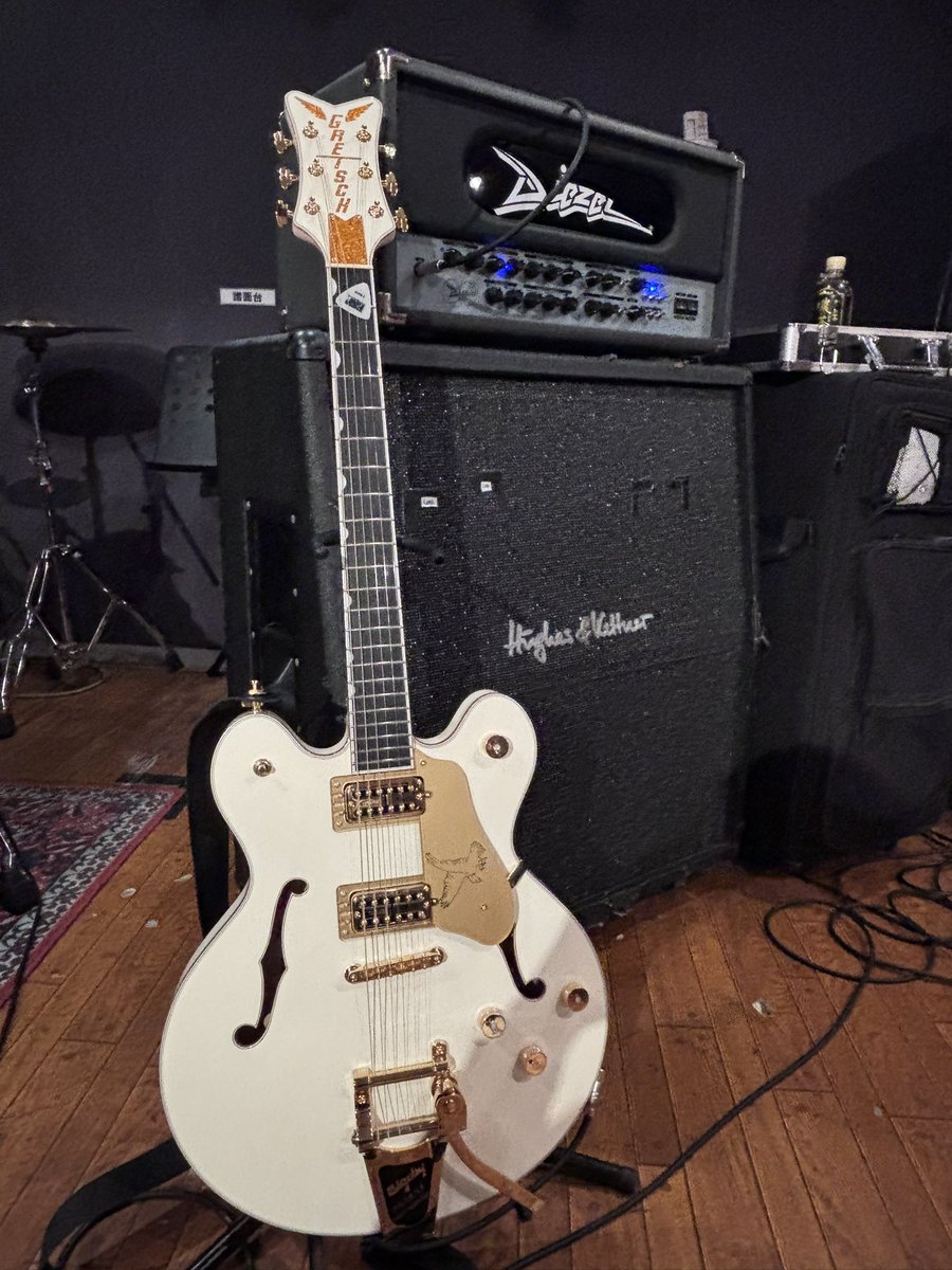 Gretschのホワイトファルコン買っちった

アンプとの相性も良くてめちゃいい！
何より美しい〜！！

Dragonflyと共にたくさん愛でます🫶