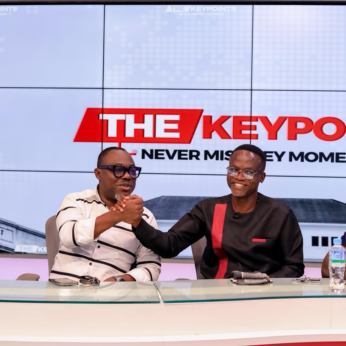 nyavorx's tweet image. Following last week&apos;s unpleasant spectacle on #TheKeyPoints programme, Professor Ransford Gyampo and Dr George Domfeh have reconciled and declared a truce this morning.