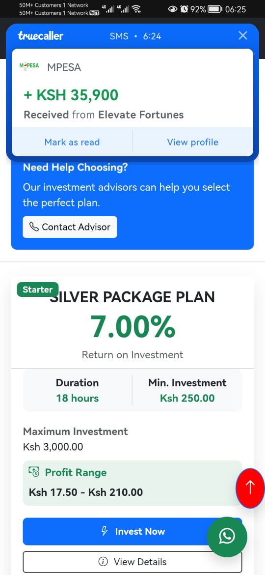 ELEVATE FORTUNES inakuruhusu kuanza bila experience yoyote. Ukiwa na KES 200, system itafanya mining automatic kwa niaba yako. Ni simple na accessible kwa wote. Utalipwa 40% interest kila siku, na unaweza withdraw capital +interest wakati wowote.Join now 👉shorturl.at/w99Dq