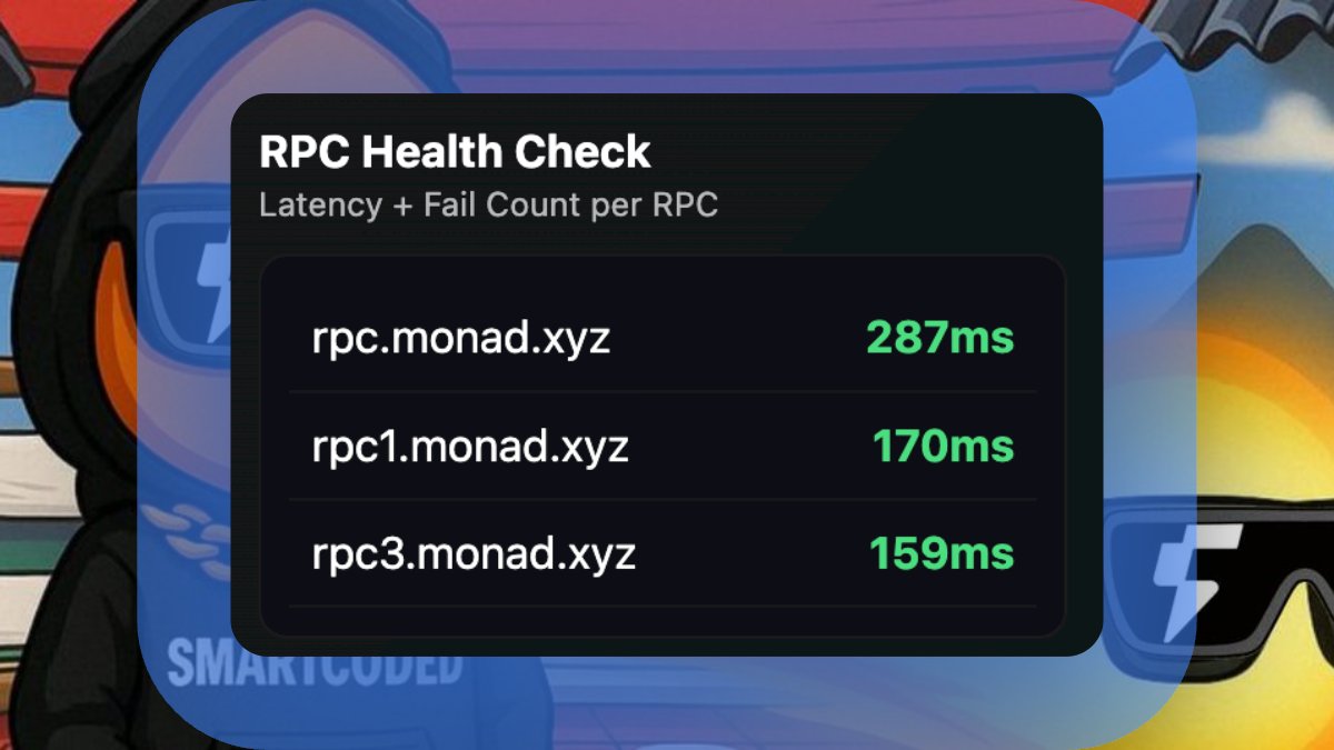 smartcoded's tweet image. gMONAD

Monad Mained Rpc is Finally Live though... $mon