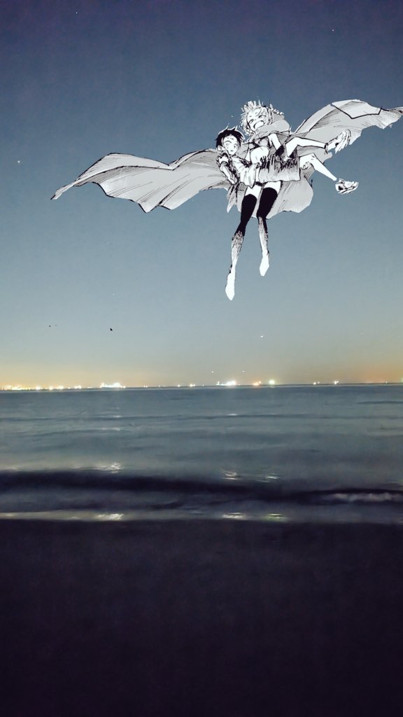 hoshituki1221's tweet image. 海っていいよね！
 #よふかしのうた