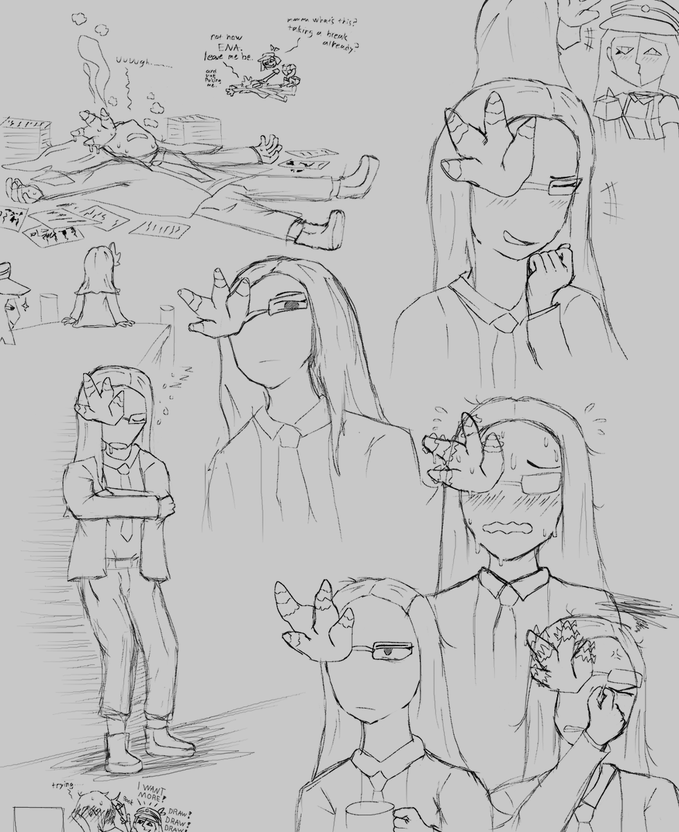 kinjaru123's tweet photo. some ''quick'' Coral Glasses doodle sketch's trying to practice drawing her and some enacoral too
#enadreambbq #coralglasses https://t.co/CfdjallYFX