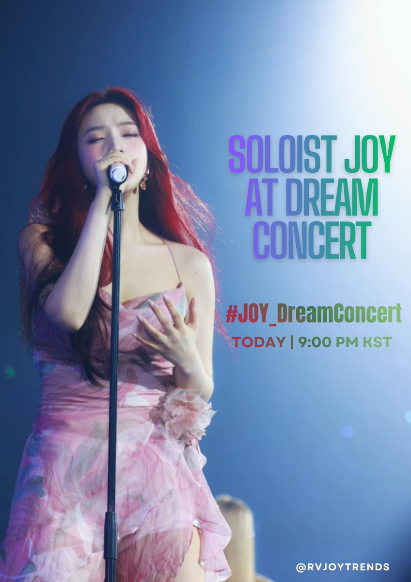 rvjoytrends's tweet image. 📢HASHTAG PARTY

Soloist JOY will grace the stage at Abu Dhabi&apos;s first Dream Concert today!💚

This is also JOY&apos;s first solo performance at an overseas concert!

Come and join us later!🙇🏻‍♀️

SOLOIST JOY AT DREAM CONCERT
#️⃣JOY_DreamConcert

🗓️TODAY | 9pm KST