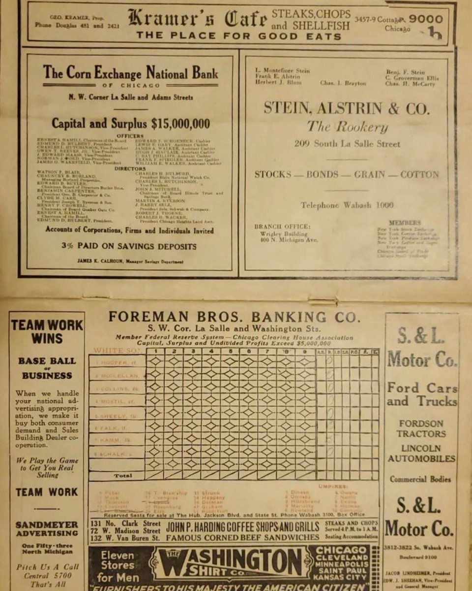 GehrigFanClub's tweet photo. July 12, 1923 program. Yankees at White Sox.
Yankees win 10-6, Babe Ruth hits his 217th career home run.
Rookie Lou Gehrig is listed on the bench, Lou had just achieved his first career hit on 7/7/23 while playing in St. Louis the series before. https://t.co/sIE2yNYVIQ
