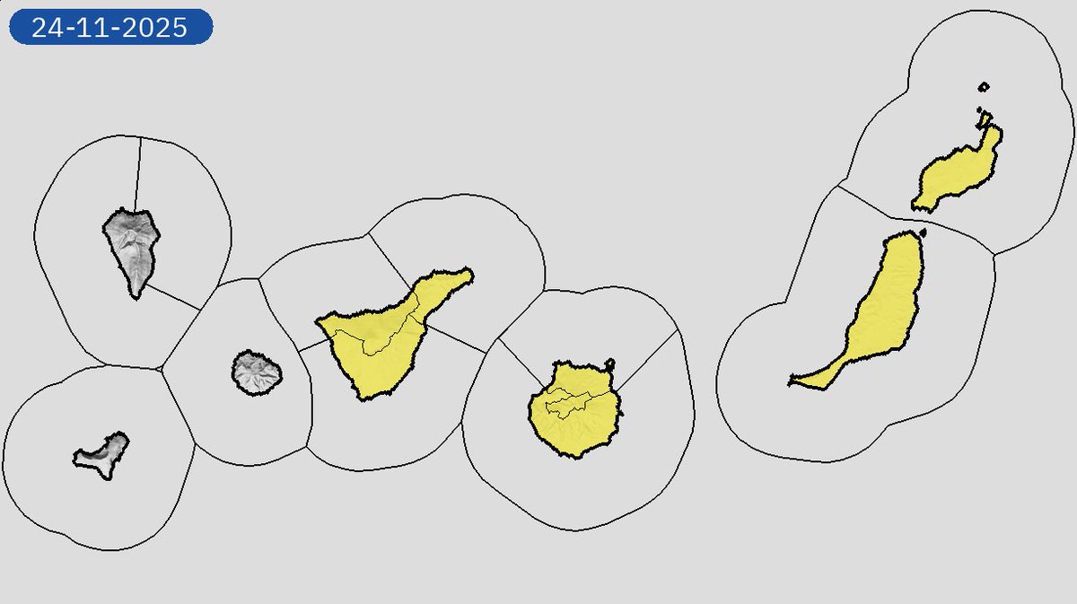22/11 10:36 AVISOS PASADO MAÑANA | Canarias: polvo en suspensión. Nivel máximo de aviso: amarillo.
Actualizaciones en aemet.es/es/eltiempo/pr…