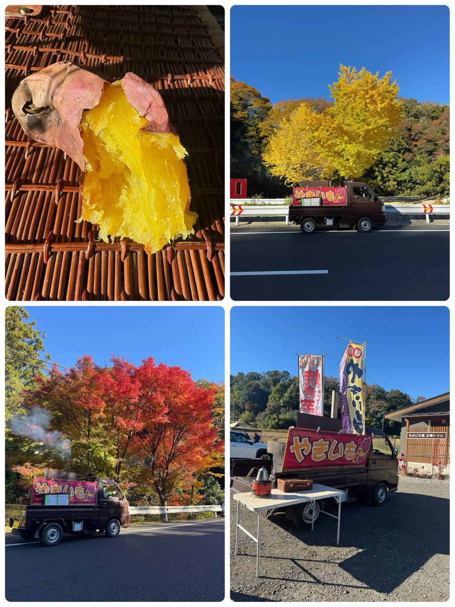 brave_2024's tweet photo. 本日焼き芋お買い上げいただきましたお客様ありがとうございました。明日、明後日も、もみじロードで焼き芋販売しております。今日買いそびれてしまったお客様明日お待ちしております🍠🔥紅葉見ながら焼き芋の甘さに驚いてください。
よろしくお願いします😊🍁
#もみじ #紅葉スポット #ちば #ドライブ https://t.co/1QUbMgHpsO