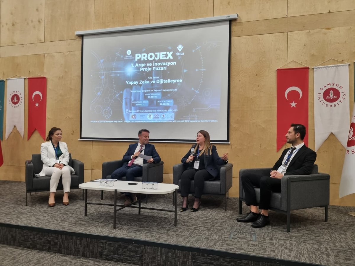 ttohitit's tweet photo. Hitit TTO, PROJEX 1. Ar-Ge ve İnovasyon Proje Pazarı’nda
Etkinlikte Hitit TTO A.Ş. Müdür Yard. Burcu Kabakdere konuşmacı olarak yer aldı. Proje yarışmasında Prof. Dr. Seyfi Şevik hocamız AI4GEN projesiyle 2.’lik ödülü kazandı!
@HituKurumsal #HititÜniversitesi #PROJEX https://t.co/Od1rFq48Gb