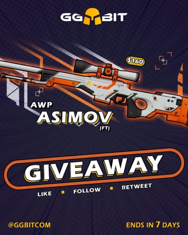 Zagmania_'s tweet image. 🔥(160$) AWP | Asiimov GIVEAWAY🔥 

To enter:

-Retweet + Like
-Follow @GGBITCOM &amp;amp; @Zagmania_ 
-Tag 2 friends

⏰Giveaway ends in 7 days!
#CS2 #CS2Giveaway