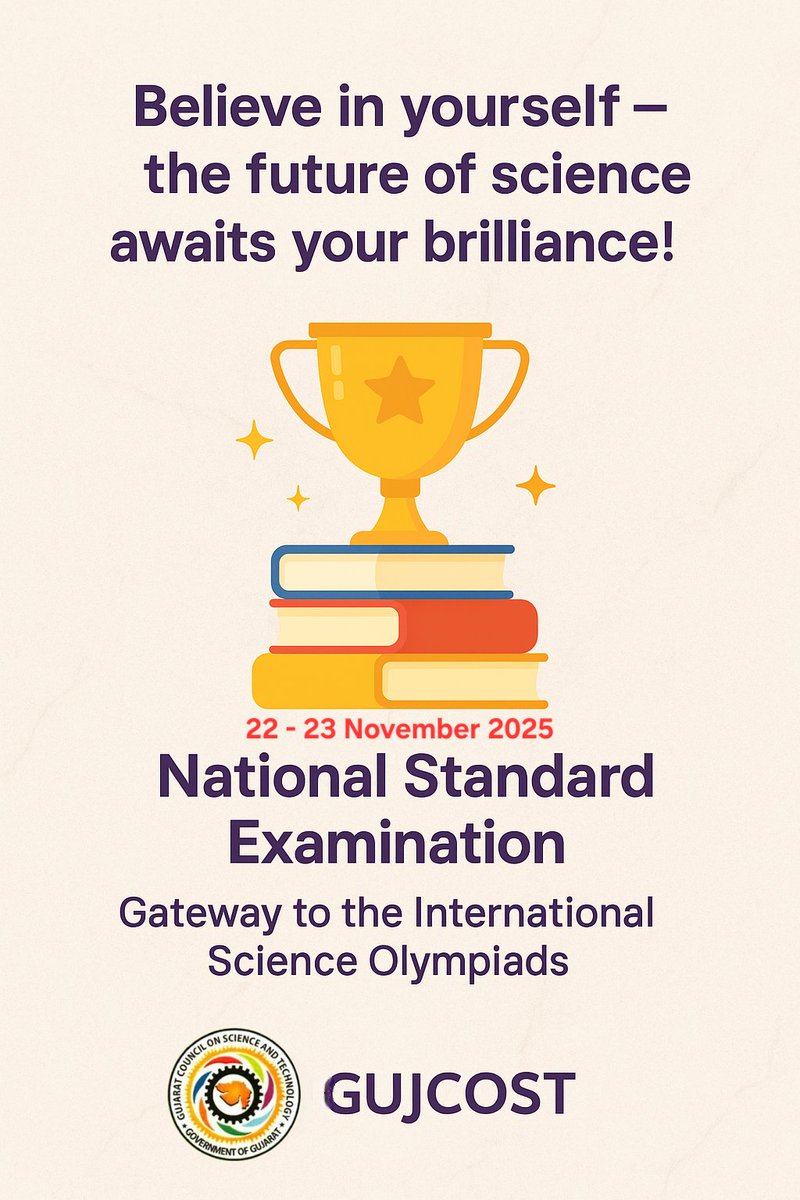 narottamsahoo's tweet image. The journey of discovery begins with curiosity - and tomorrow, thousands of young minds step forward to explore the wonders of Science.

Best wishes to all students appearing for the National Standard Examination (NSE) 2025 - the first gateway to the prestigious National and…