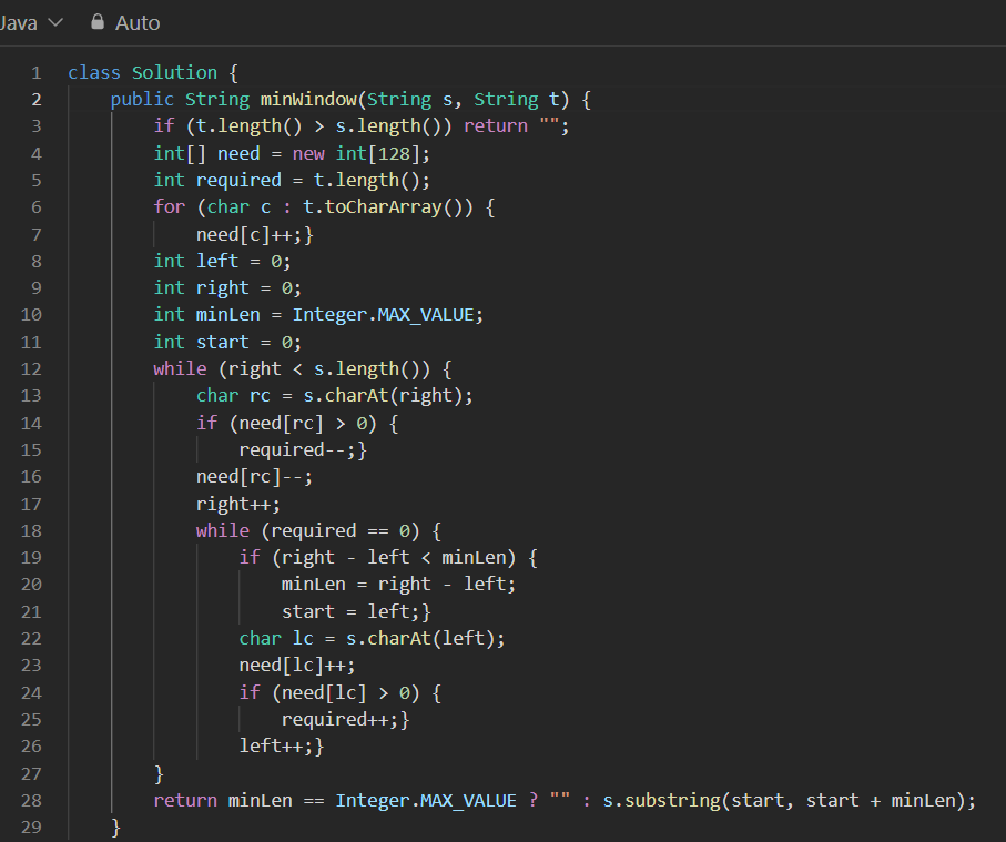 SaurabhSin99392's tweet image. Day 124 ⚡ — Minimum Window Substring 🔍
Find the tiniest window that has everything you need?
Yep—sliding window magic! 🚀✨
“BANC” vibes only 😎
#LeetCode #Java #CodingFun