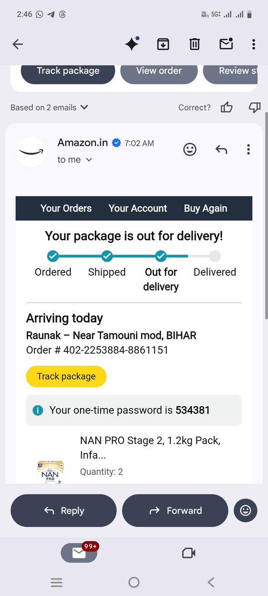 RMithileshSingh's tweet image. Pathetic service by @Amazon. Ordered formula milk for my baby, promised delivery today — still no delivery. No proper reply from customer care, no contact for delivery person. If you can’t keep your word, stop making false promises .
@jagograhakjago 
@AmazonHelp @amazonIN