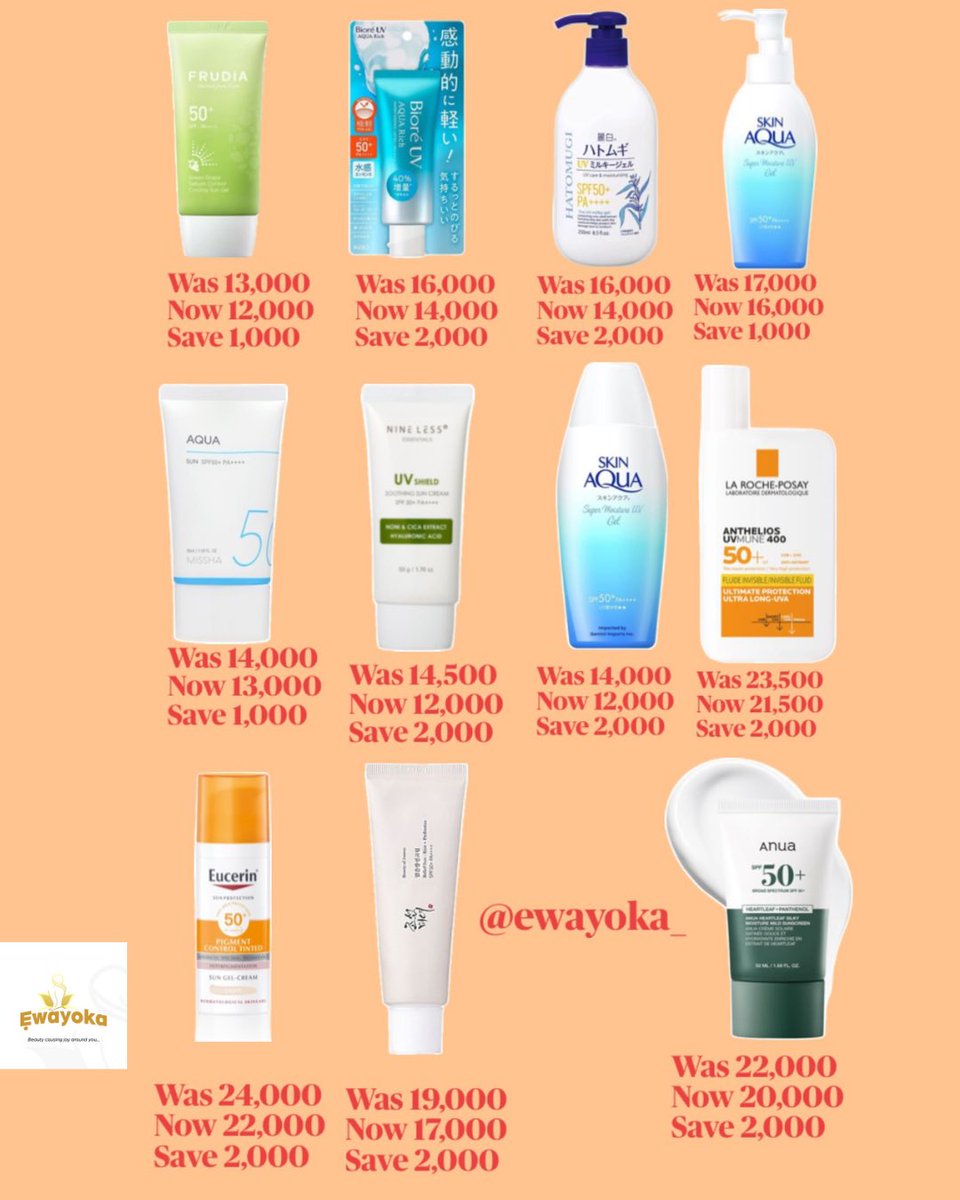 ewayoka's tweet photo. All your favorite sunscreen are heavily discounted ✨

Weekend sale 🚨 https://t.co/FHFz58D1NI