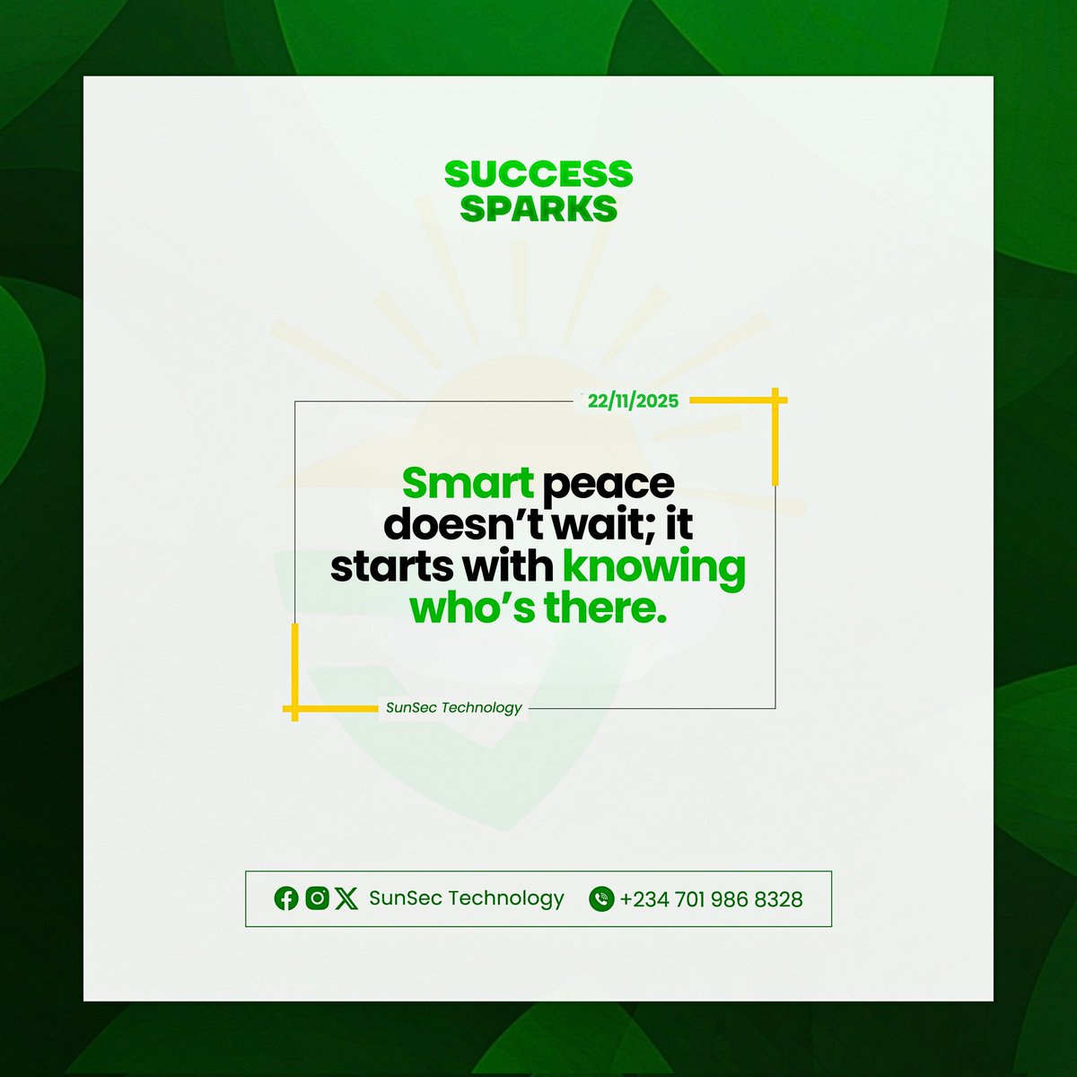 SunSecTech's tweet image. Smart peace doesn’t wait — it starts with knowing who’s there.
See it, confirm it, stay safe.
📲 Get smart visibility 👉 bit.ly/SunSecTechnolo…

#sunsectechnology 
#SmartProtection