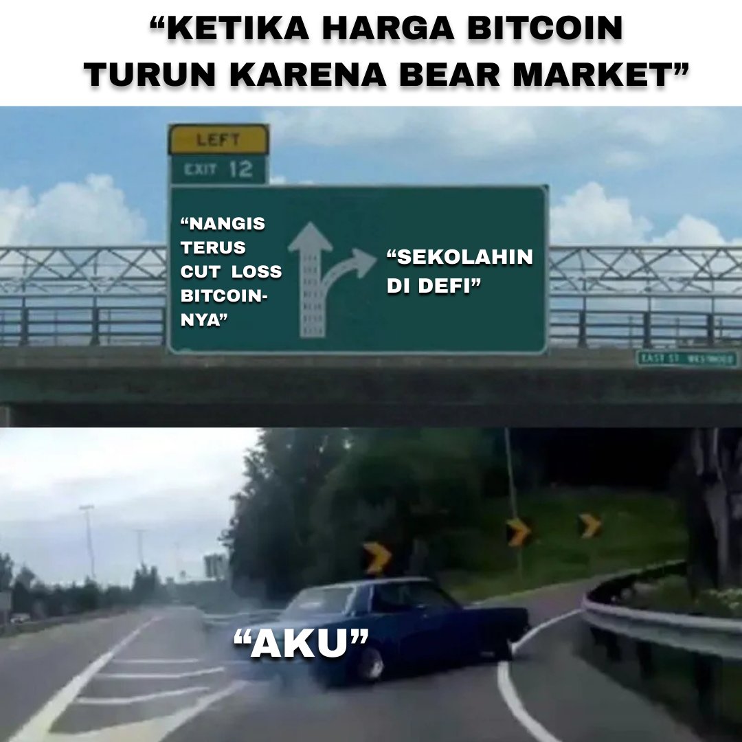 Dari pada bingung liatin harga $btc yang turun mulu minggu ini ya kan? Mending di sekolahin(dijaminkan) di DeFi. Ambil pinjeman seperlunya aja, mungkin buat beli makanan yang disuka, ya setidaknya buat mengembalikan mood diri sendiri setelah ngeliat market merah hehe.....