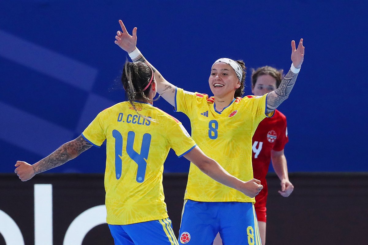 CONMEBOL's tweet image. ¡Imágenes de la victoria de @FCFSeleccionCol en la #FutsalWWC! 🇨🇴🤩

#CreeEnGrande
