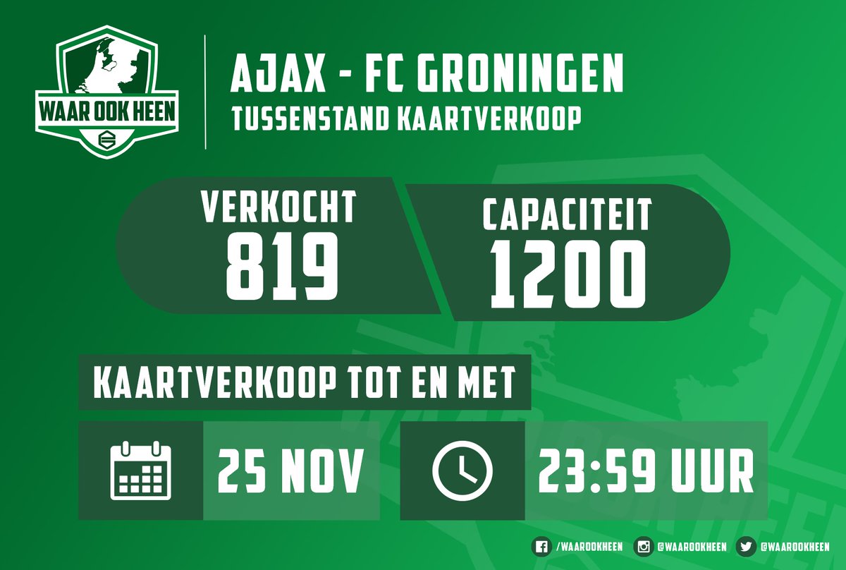 Koop je kaart via de link in onze bio.

Massaal naar Amsterdam!

#waarookheen #fcgroningen
