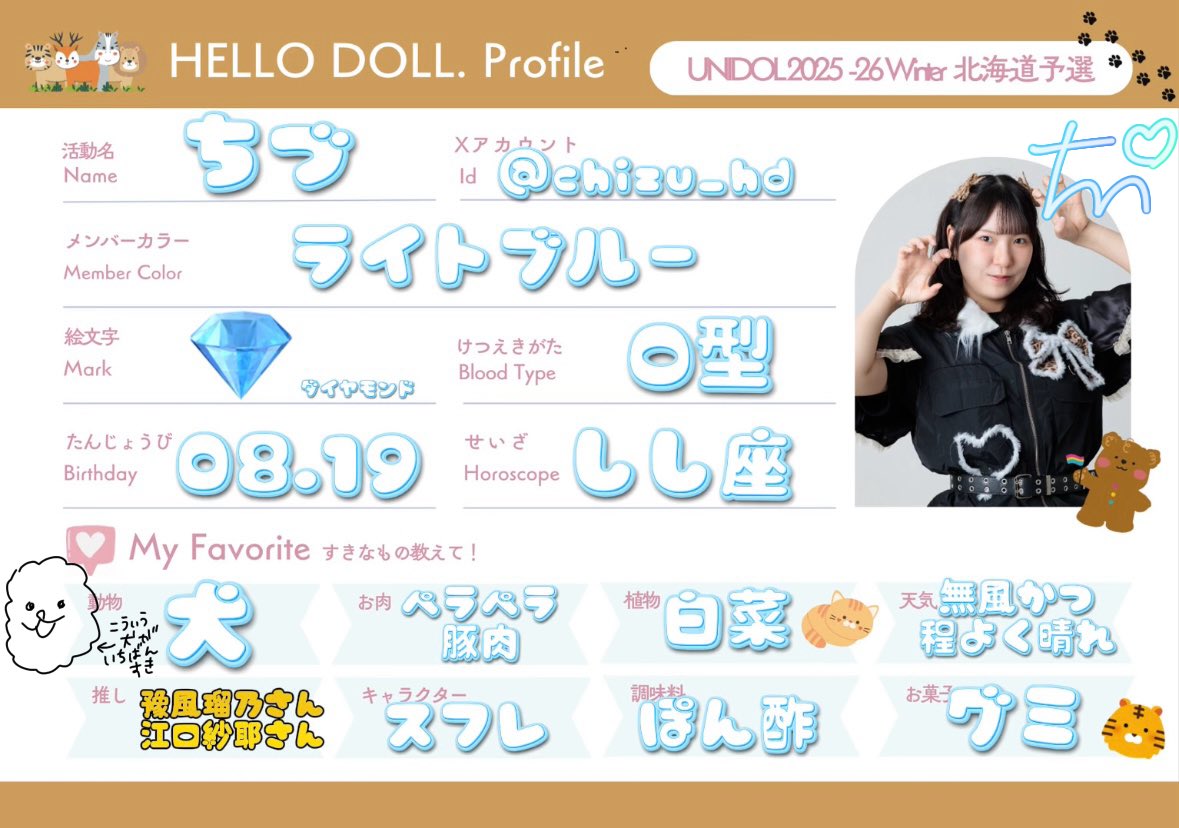 🧸はろどる。プロフィール🧸 出場メンバーのプロフィールをチェック