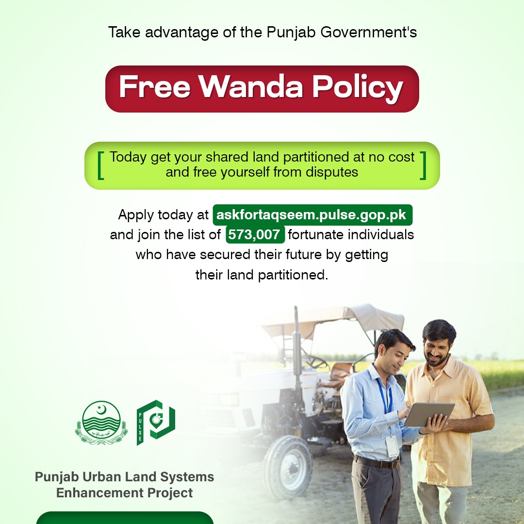 pulseproject158's tweet image. Do You have Shared Land 🤔
Now, you can easily apply  📱 for Partitioning from the comfort of your 🏠home and 𝐅𝐑𝐄𝐄 𝐎𝐅 𝐂𝐎𝐒𝐓.
The process is simple, quick, and fully transparent.

Submit your application here:  askfortaqseem.pulse.gop.pk 

#BORPunjab #LandPartition