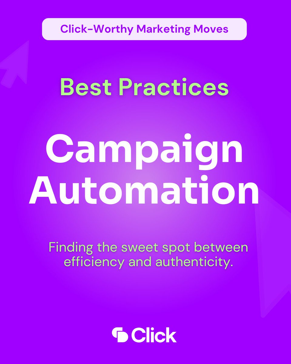 ClickDimensions's tweet image. Finding the sweet spot between efficiency and authenticity is the secret to campaign automation that genuinely connects. 🤝✨

#campaignautomation #CWMM #MarketingTips #clickworthymarketingmoves