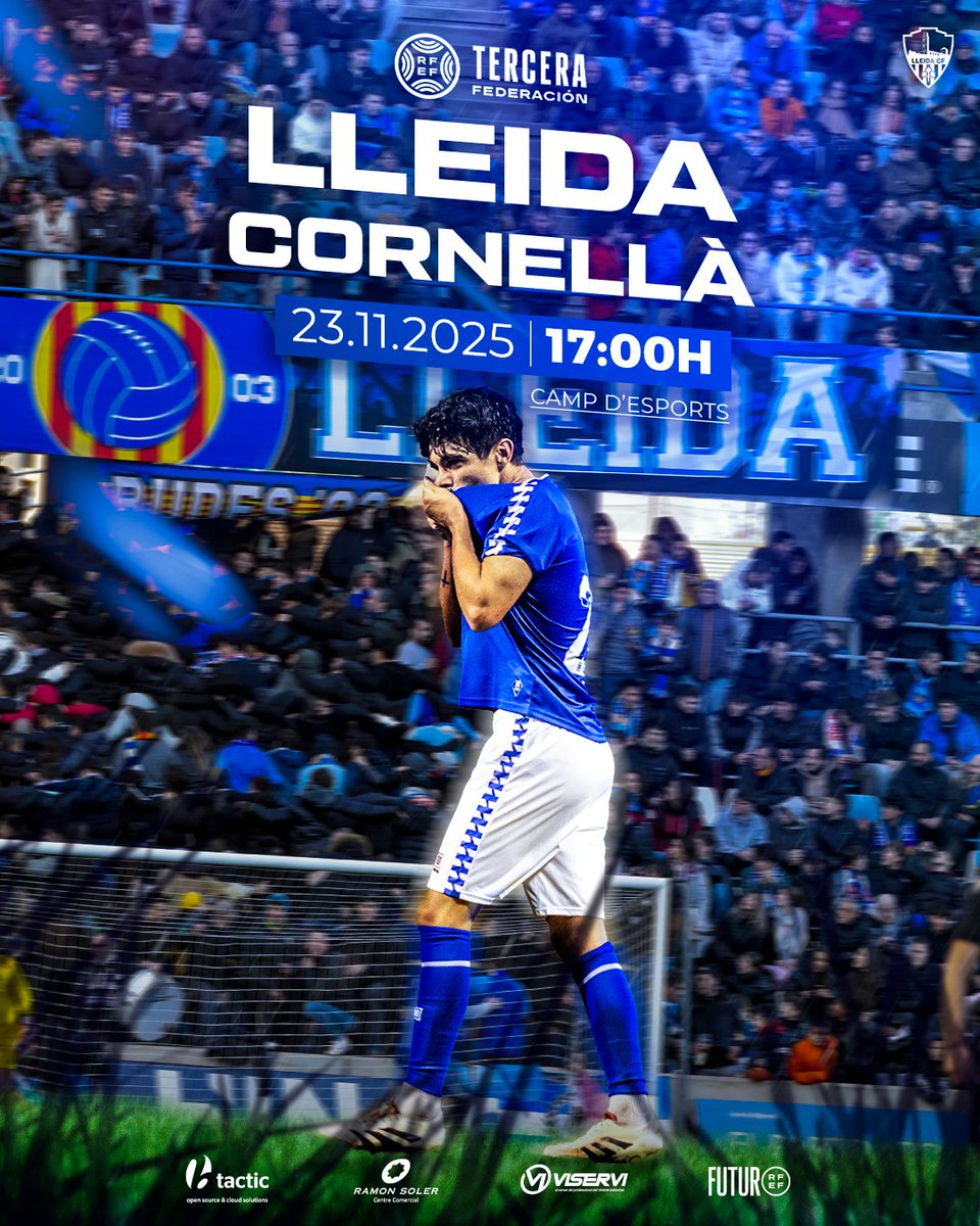 Diumenge tenim cita al Camp d'Esports. Us necessitem més que mai, afició, som-hi!! 💪🏻💙

LLEIDA CF 🆚 UE CORNELLÀ

🗓 Diumenge 23
🏟 Camp d'Esports
🕧 17:00H

📻 Lleida en Joc i Ua1 Ràdio
🎟 5€ Gols | 10€ Lateral | 15€ Tribuna

#LleidaCornellà #LleidaCF #MésViusQueMai