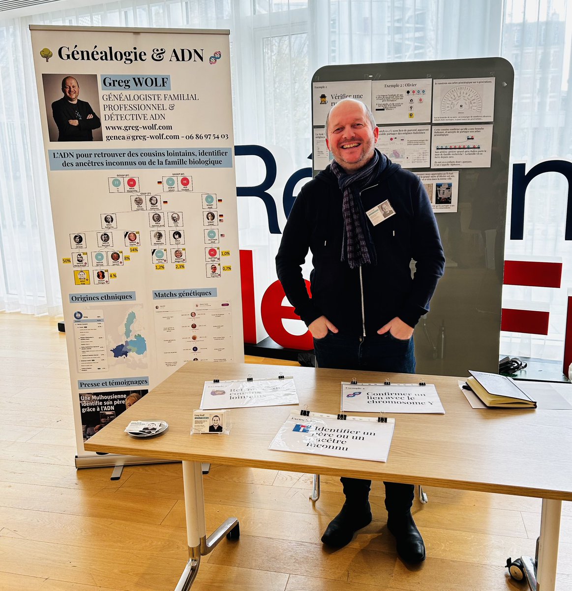 gwolf's tweet image. Vous pourrez me retrouver aujourd'hui au Colloque national de généalogie à Saint-Ouen sur mon stand Généalogie &amp;amp; ADN,, où je répondrai à toutes les questions que vous vous posez sur l'ADN !

#genealogie #genealogistefamilialprofessionnel #genealogiegenetique #ProADN