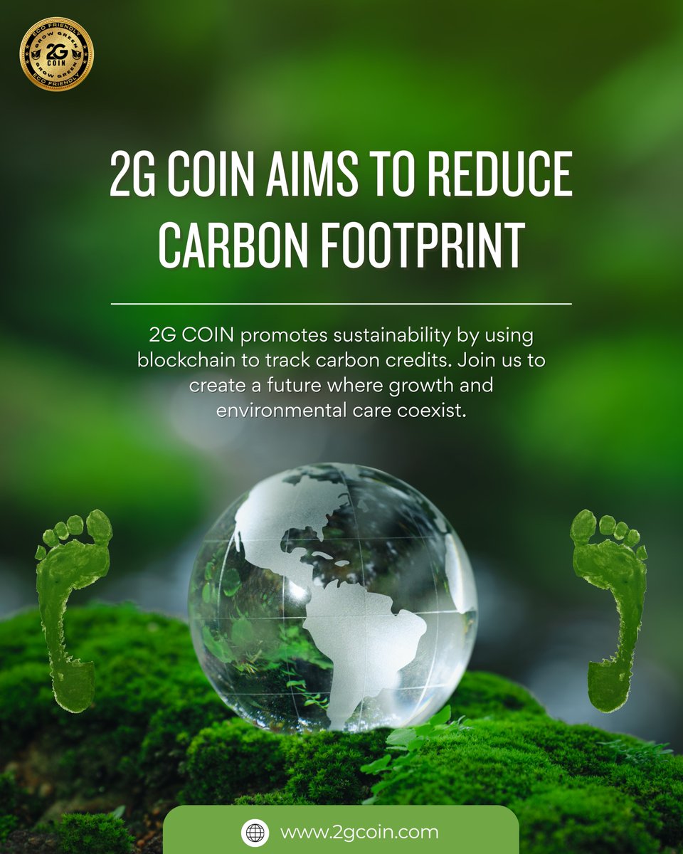 2G COIN is committed to reducing carbon footprints and promoting sustainability through blockchain-based tracking of carbon credits. Let’s build a future where growth and environmental care go hand in hand! #2gcoin #SustainableCrypto #GreenTech #EcoFriendly #BlockchainForGood