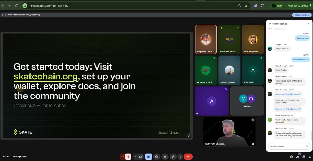 S4Sanjay_das's tweet image. This afternoon, tuned into Skate Yatra by @Skate_bharat 

A perfect introductory session by @BhupalamS &amp;amp; @0xparthhh. 

Not only learning, I got a chance to win a quiz and grabbed some cash prize 🏆. 

Special thanks to @HackTourIND