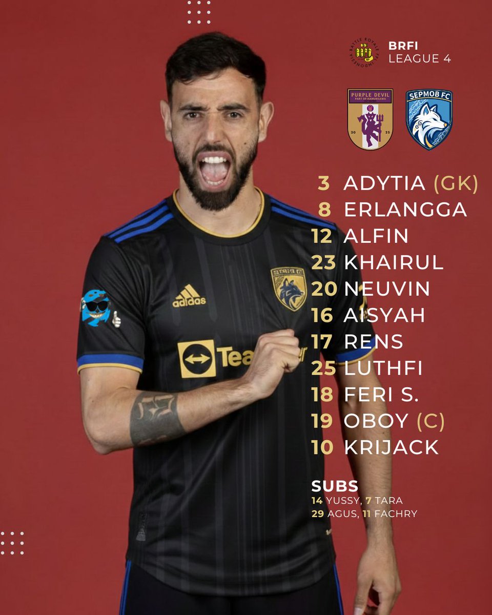 SepmobFc's tweet image. Our mobs XI for today&apos;s match in Bandung. 👊🏽

#UpTheMobs
#BRFI