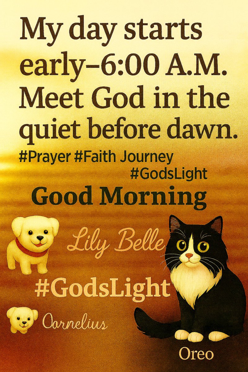 DanaMotzart's tweet photo. Good Morning! ☀️
Meet God in the quiet… His peace is waiting for you.
#GodsLight ❤️
#GoodMorning #FaithJourney #SeekHimEarly #MorningPrayer #RiseAndShine #BlessedStart #WalkWithGod #GraceMadeVisible #SpiritLed #JesusAtTheCenter #LightWithin #NewMercies #QuietTimeWithGod #PeaceInHisPresence
