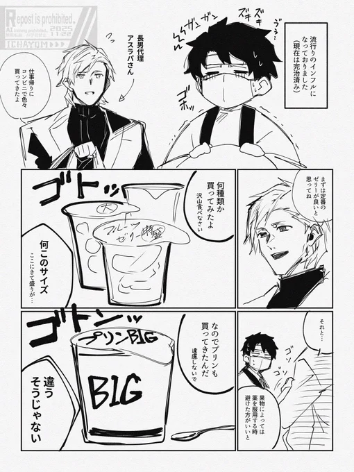僕がインフルで寝込んでた時の話
兄(長男)代理→アスラパ
兄(次男)は今回いません 