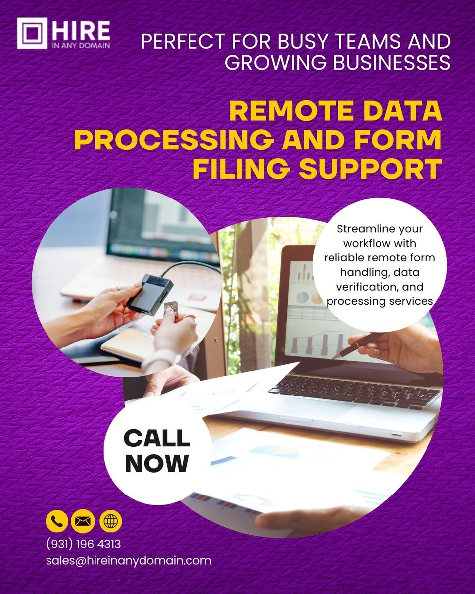 hireinanydomain's tweet image. Boost productivity &amp;amp; cut operational cost instantly 🚀
📩 sales@hireinanydomain.com
 🌐 hireinanydomain.com
 📞 +91 9311964313
Visit: hireinanydomain.com/hire-data-entr…
#DataProcessing #FormFillingServices #RemoteDataSupport #OutsourceTasks #DataEntrySolutions #BackOfficeSupport