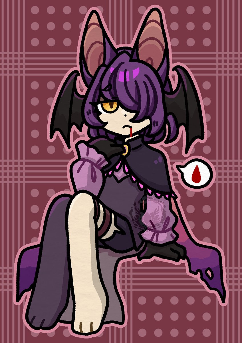 cute goth bat 🦇💜 artfight attack for womwomvoid