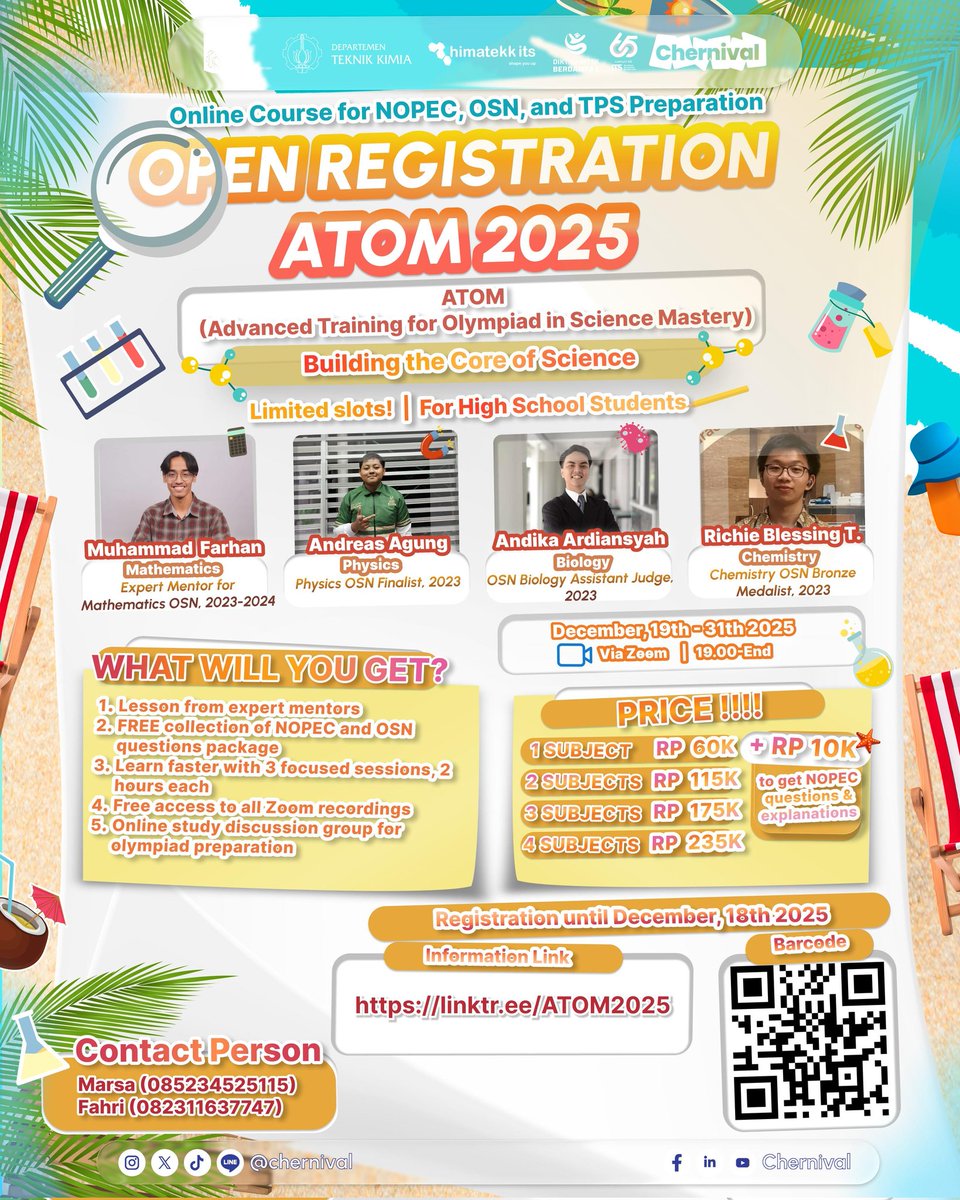 fencefenci's tweet photo. @elimanju_ Hemlooo izin promosi yaaa, yang tau lombaa NOPEC Teknik Kimia ITS which is lomba olimpiade free pass TEKKIM ITS harus banget ikut ini sihhhh. Mentornya finalis OSN gacor bgttt dapet GratissSss fasilitas soal soal NOPEC dan OSN jugaaa https://t.co/jvBsmcNAts