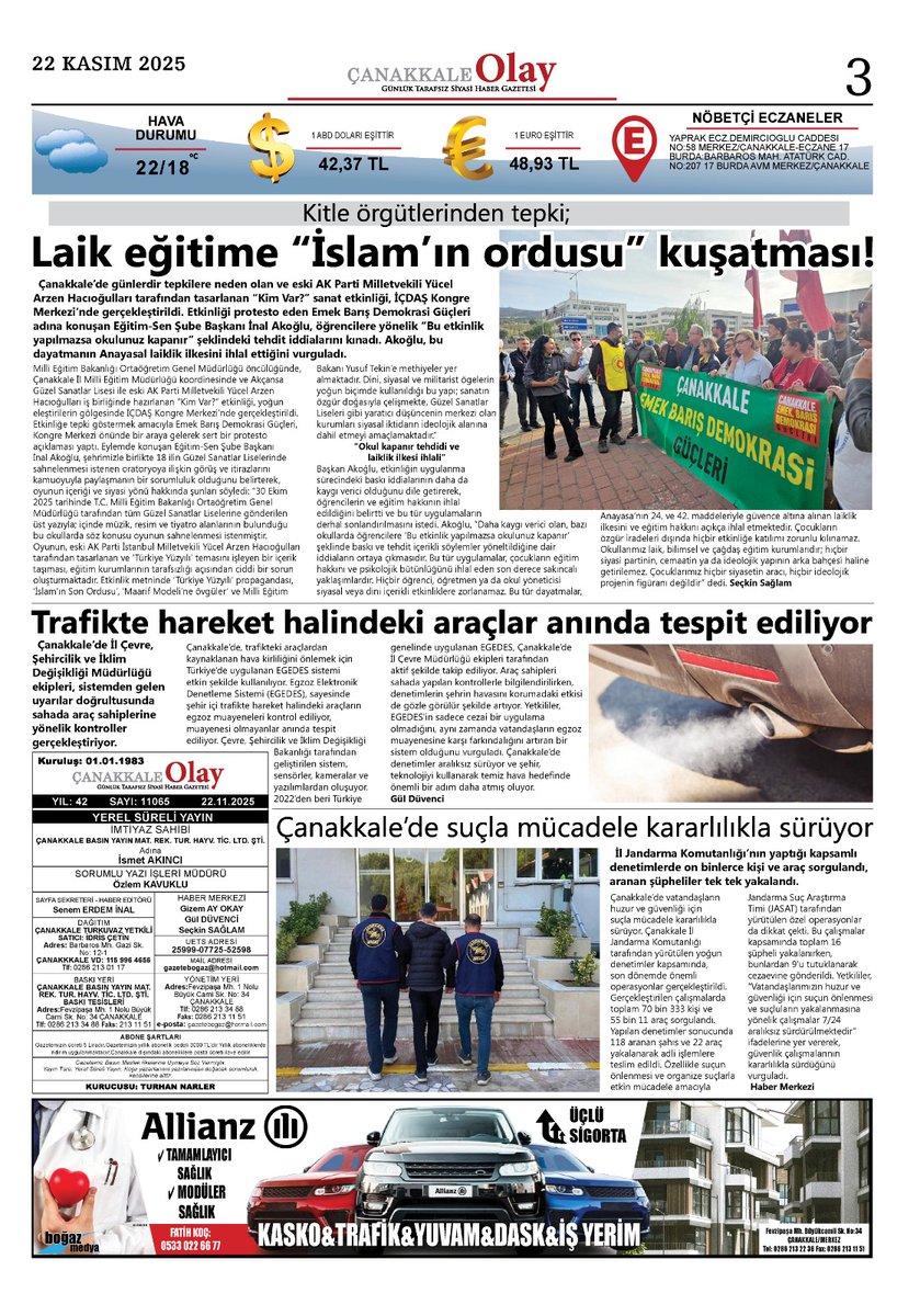 MEB in siyasi parti propangadısına geçit yok!
<a href="/Gazetesi1/">Çanakkale Olay</a>
<a href="/egitimsen/">Eğitim Sen</a>