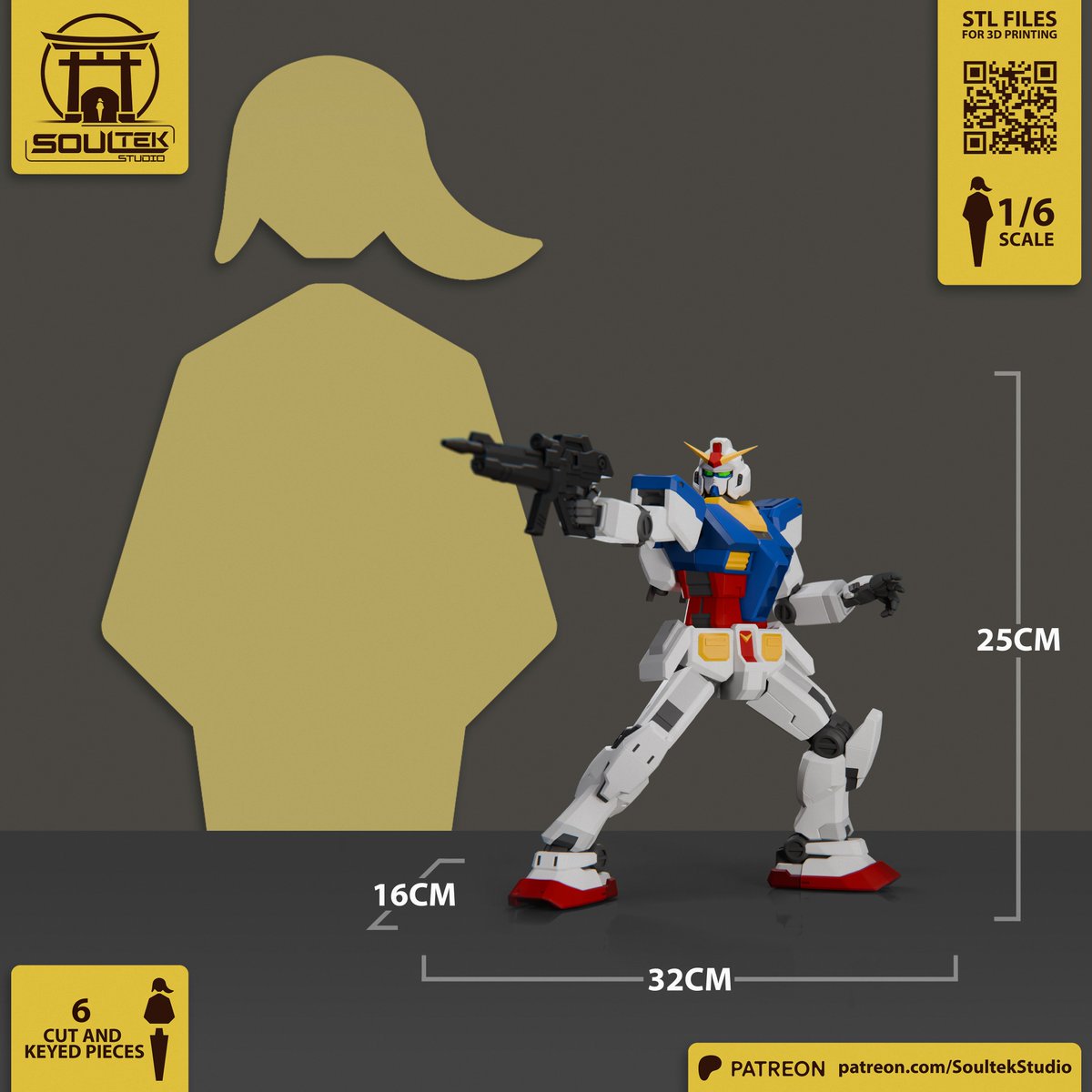 SoultekStudio's tweet photo. 🤖 Mobile Legend: RX-78-2 Gundam Tribute🤖

Here are the size and print specs for the figure. The model is split into 6 pieces, each carefully keyed for easy assembly.

Available now on Patreon: https://t.co/erhp7fKPCJ

#3dprint #3dmodel #stlfiles #anime #manga #Gundam #Gunpla https://t.co/lc6OAJXdXM