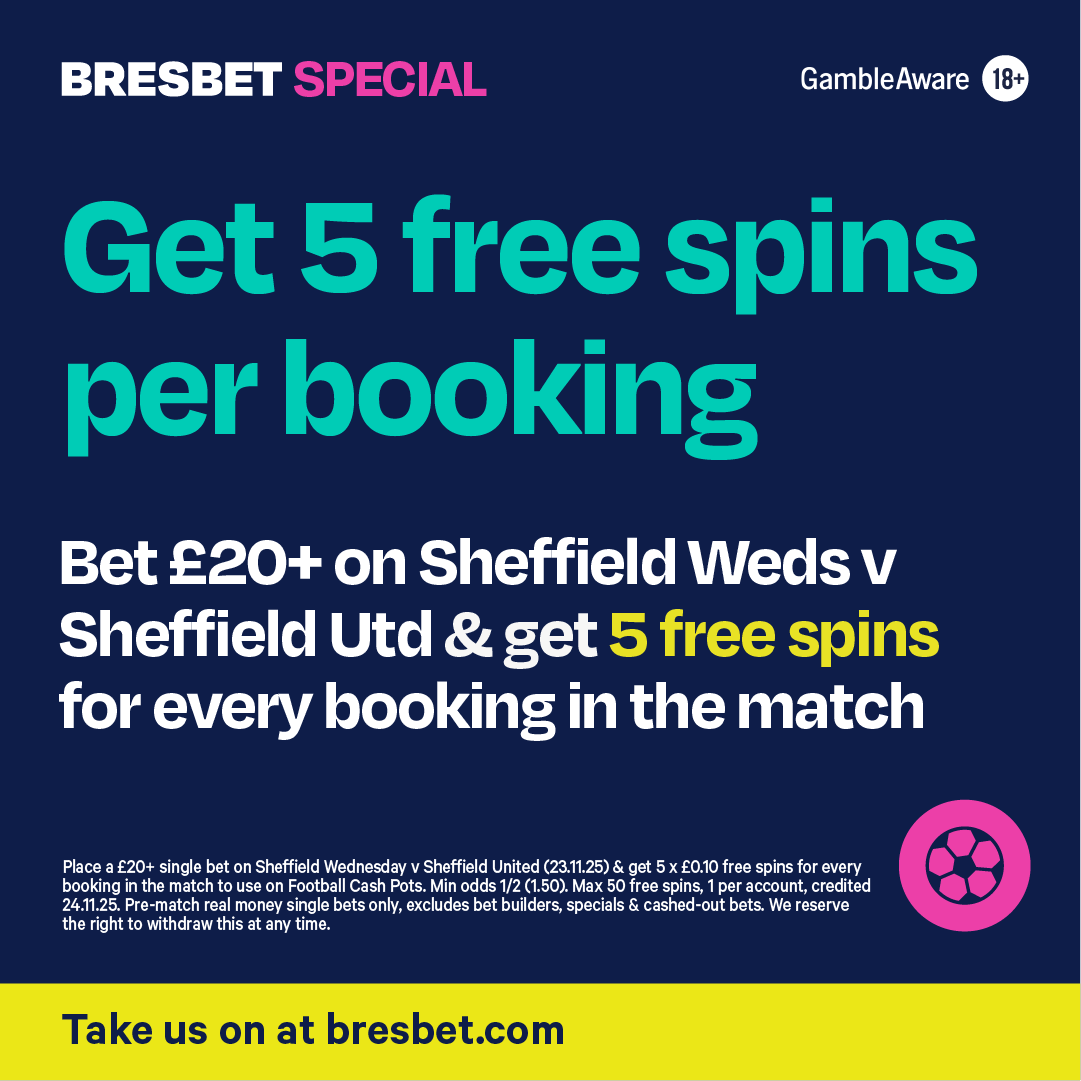 BresBet's tweet image. Will there be drama in the Steel City this weekend? Sheffield Wednesday host their rivals Sheffield United tomorrow &amp;amp; you could score some free spins...

bresbet.com/?account=stati…

#Championship #SteelCity #SUFC #SWFC 

18+ | GambleAware