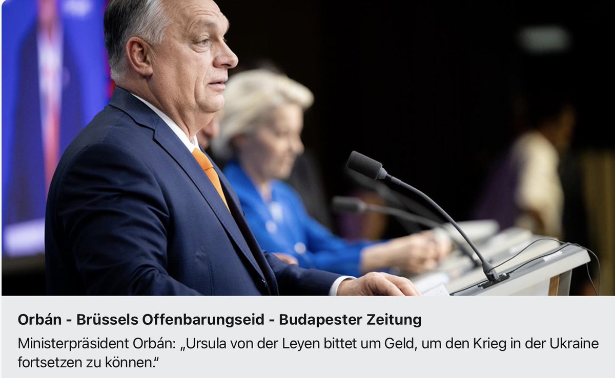 Mit vernünftigen Gegenvorschlägen kontert Friedenstreiber Orbán den verzweifelten Bettelbrief von EU-Chefin Ursula von der Leyen zur Kriegsverlängerung:
„Lasst uns den gesunden Menschenverstand nutzen!
Stoppen wir den Krieg, den wir nicht gewinnen können!
Stoppen wir die