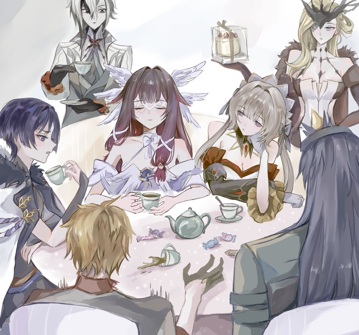 RenyupA's tweet image. #fatui #Columbina #Sandrone #scaramouche #Arlecchino #GenshinImpact