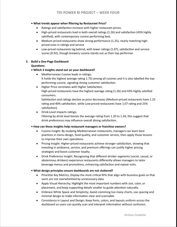ms_candrea's tweet image. This week, the focus was on crafting a compelling data story through an interactive dashboard, highlighting key metrics and visualizations that drive actionable insights into customer satisfaction across a chain of restaurants.
@PowerBI 
#TDI #PowerBI #DataTransformation