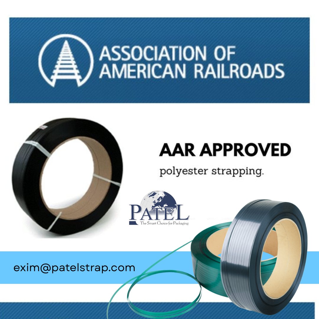 PatelL52096's tweet image. AAR-Approved PET Straps 🚚🔒
High strength. Reliable performance.
Perfect for steel, timber, rail cargo &amp;amp; export packaging.
Quality that meets global standards. ✔️
#AARApproved #PETStrap #Packaging #PolyesterStrap #Logistics #SupplyChain #ExportQuality