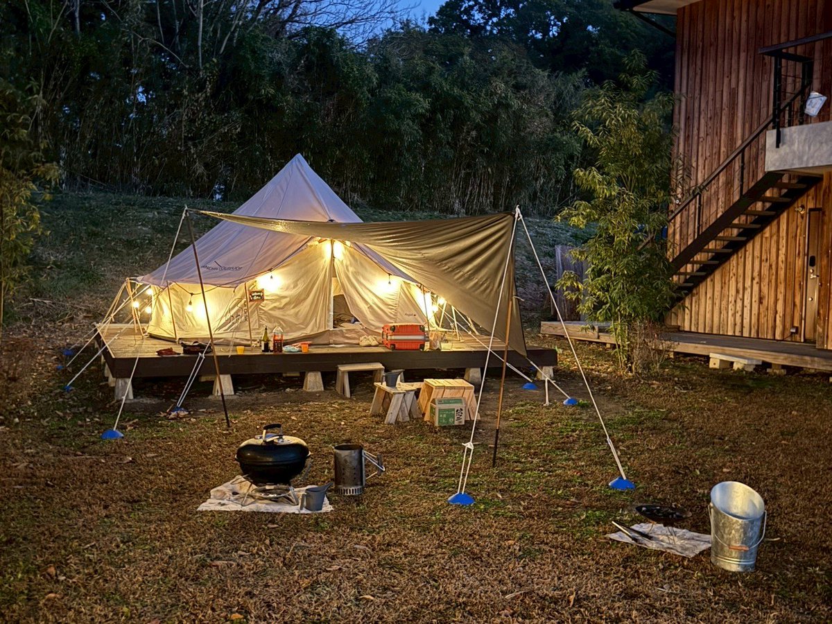 zij7f's tweet image. 担当やアシスタントさんたちといっしょにグランピングキャンプしてきました🏕✌