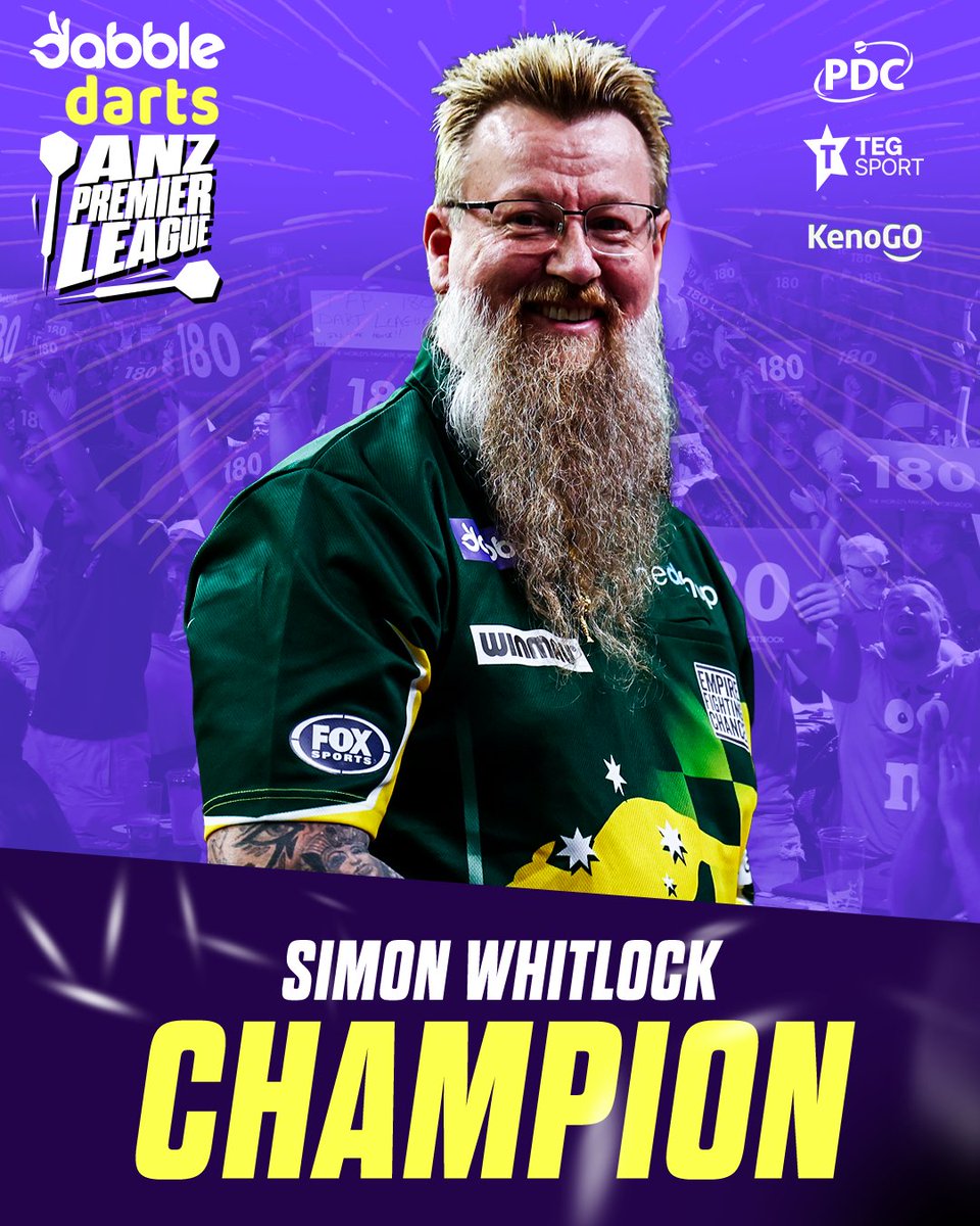 OfficialPDC's tweet image. THE WIZARD IS OFF TO ALLY PALLY! 👏

Simon Whitlock has won the inaugural ANZ Premier League to secure his spot at the 2025/26 Paddy Power World Darts Championship!

He&apos;s beaten Raymond Smith 10-7 in a dramatic Brisbane final!

#ANZPL | Final