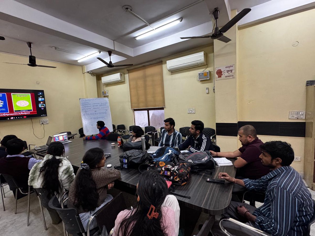 LearnSamskrit's tweet image. IKS interns participated in an online Spoken Samskrit course and achieved astounding results—within just seven days, they are already conversing in the language.Hurry! Register now to learn Sanskrit in only ten days.
learnsamskrit.online/language_skills
@IKS_Media @ChamuKShastry 

#iks #CSU