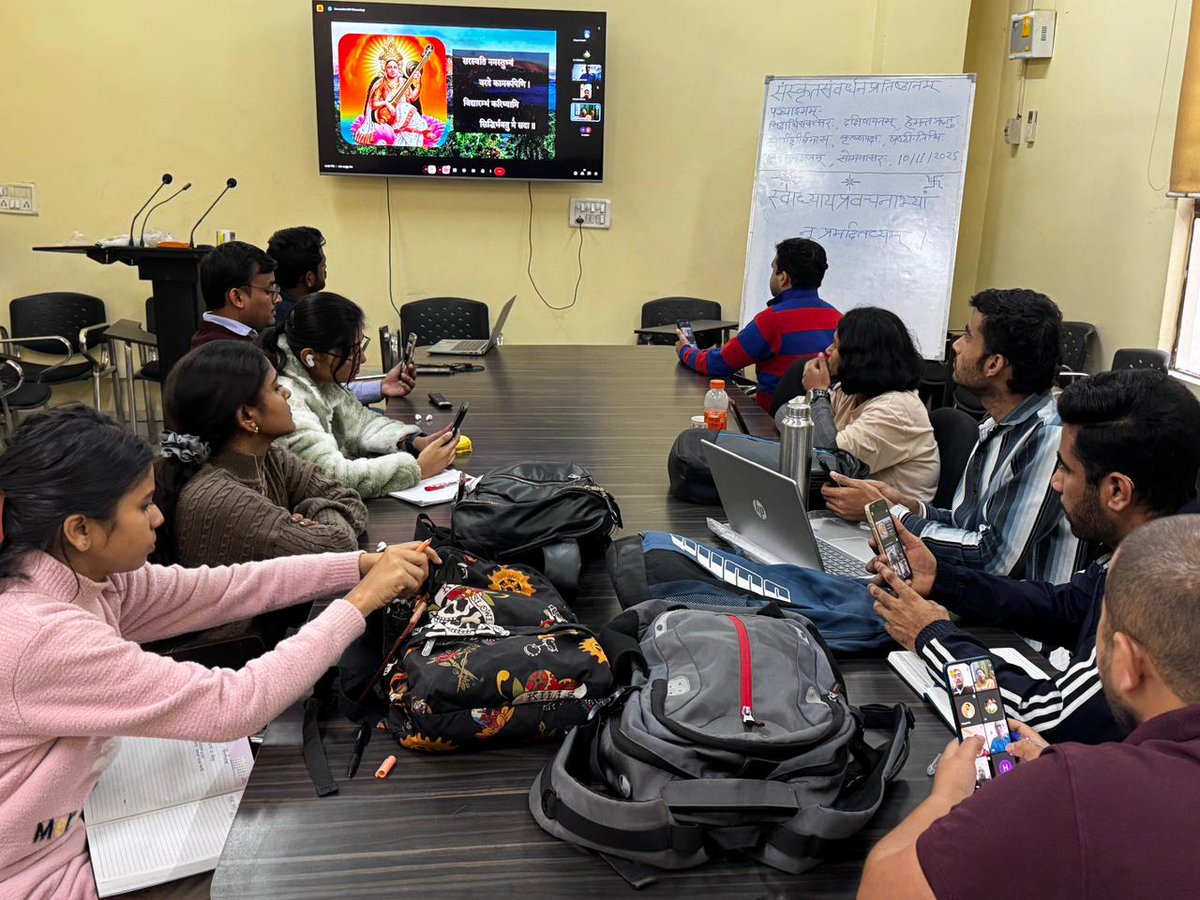 LearnSamskrit's tweet image. IKS interns participated in an online Spoken Samskrit course and achieved astounding results—within just seven days, they are already conversing in the language.Hurry! Register now to learn Sanskrit in only ten days.
learnsamskrit.online/language_skills
@IKS_Media @ChamuKShastry 

#iks #CSU