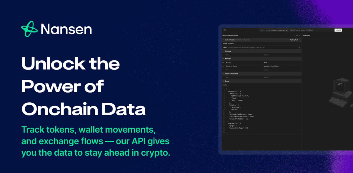 LeDuyCryptoMan's tweet photo. Nansen API: Công cụ duy nhất cho dòng tiền Smart Money đã được tinh lọc.

❌ Trước đây ae theo dõi Smart Money luôn khó vì dữ liệu on-chain quá nhiều ví rác, ví nhỏ lẻ và spam. Chỉ cần lọc nhầm một ví là toàn bộ tín hiệu inflow–outflow bị sai, dẫn tới đánh lệch xu hướng và bỏ lỡ narrative mới.

✅ Giờ đây @nansen_ai Smart Money Token Flow API giải quyết trọn vẹn vấn đề này. API tự động lọc sạch 100% ví Smart Money thật, có lịch sử lợi nhuận rõ ràng và hành vi đầu tư minh bạch. Không còn nhiễu, không còn ví rác.

Kết quả  API cho mang lại cho ae dòng tiền đã tinh lọc:

+ Inflow tăng → Smart Money đang tích lũy
+ Outflow mạnh → dấu hiệu phân phối
+ Dòng tiền đảo chiều → narrative chuẩn bị chuyển hướng

API chạy tự động, quét nhiều token cùng lúc và cập nhật nhanh hơn giao diện thông thường.

✔️ Tóm lại: Smart Money luôn đi trước thị trường còn Nansen API giúp ae bỏ qua toàn bộ dữ liệu lộn xộn ngoài kia => chỉ nhìn thấy tín hiệu thật, làm sạch khỏi mọi nhiễu loạn.

✅ Đăng Ký Trải Nghiệm Nansen bên dưới comment 👇